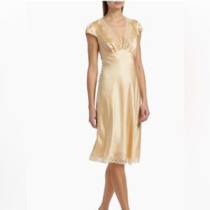 Reformation Florence Yellow Silk Dress